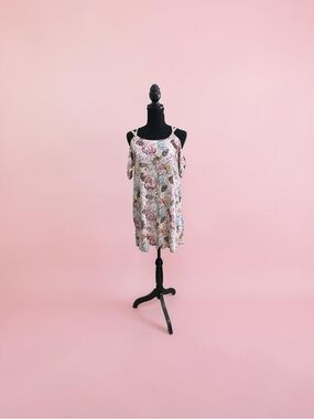 Cinnamon Girl Floral Cold-Shoulder Sleeveless Tunic Top